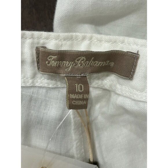 Tommy Bahama NWT White Linen Blend Pants Size 10 Relaxed Fit Drawstring Waist - Picture 5 of 11